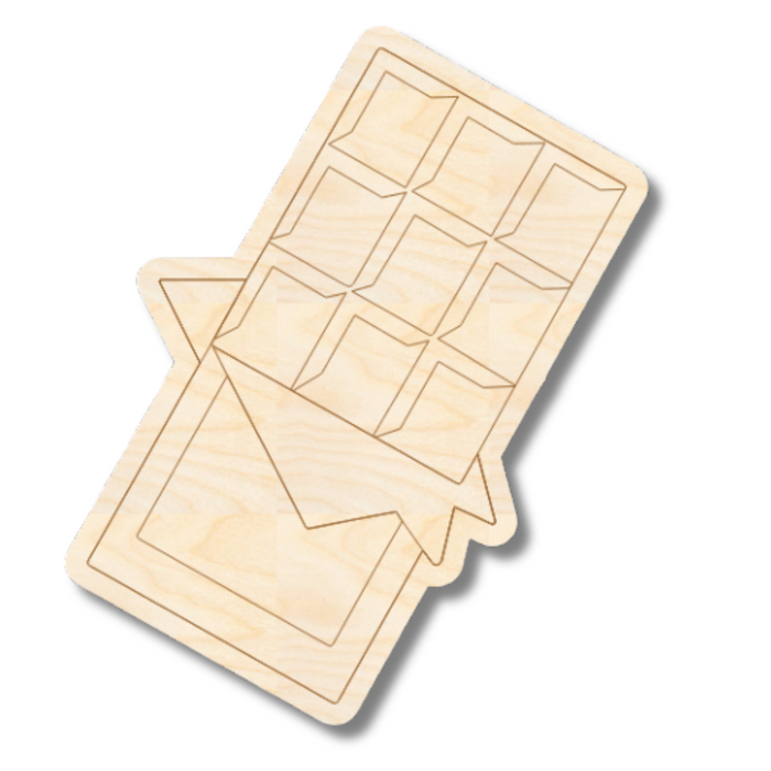 Unfinished Wood Etched Candy Bar Shape | Paint By Line Crafts | up to 30" DIY