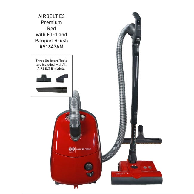 SEBO AIRBELT E3 Premium Canister Vacuum Cleaner - Red