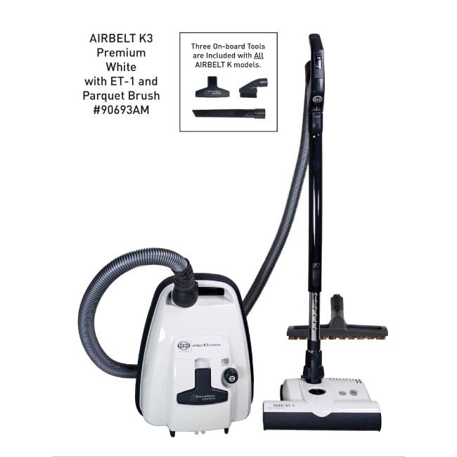 SEBO AIRBELT K3 Premium Canister Vacuum Cleaner - White