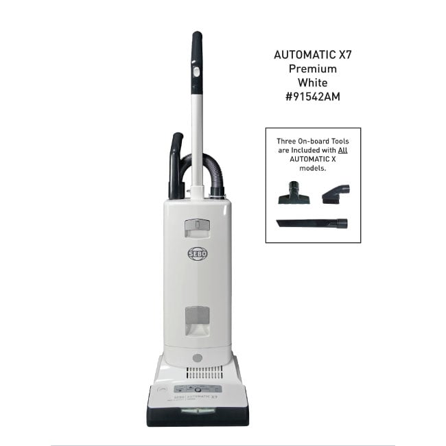 SEBO AUTOMATIC X7 Premium Upright Vacuum Cleaner - White