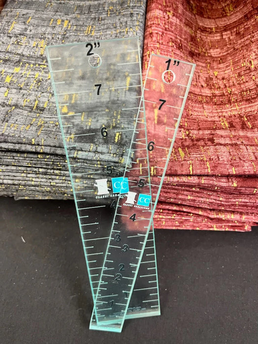 Classi Creations 1"x8" & 2"x8" acrylic grip ruler set