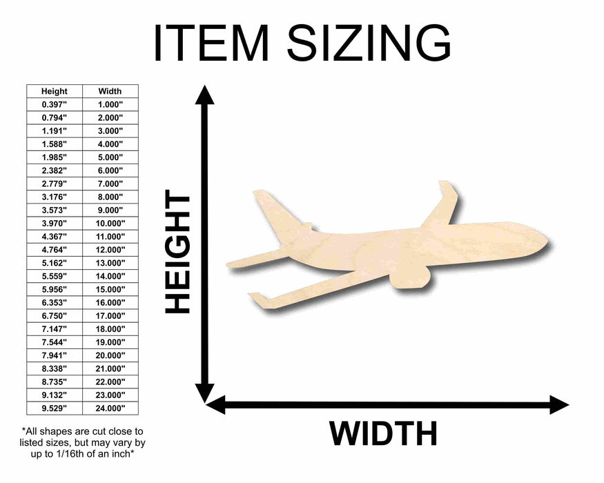 Unfinished Wood Airplane Silhouette - Craft- up to 46" DIY