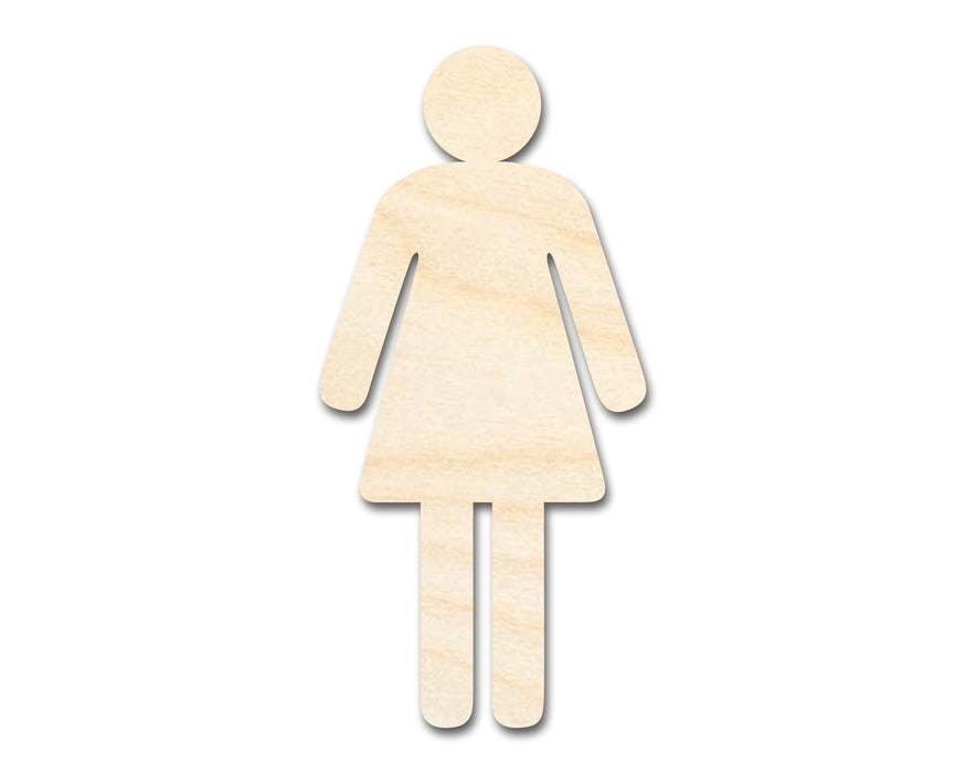 Unfinished Wood Womens Bathroom Sign Shape - Craft - up to 46" DIY