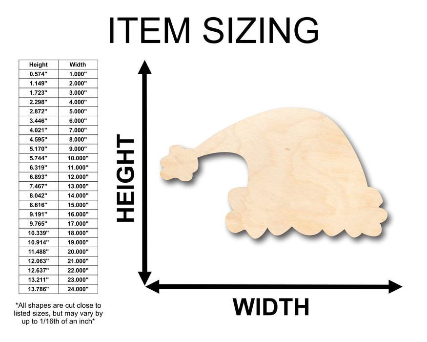Unfinished Wood Santa Hat Shape - Christmas - Craft - up to 46" DIY