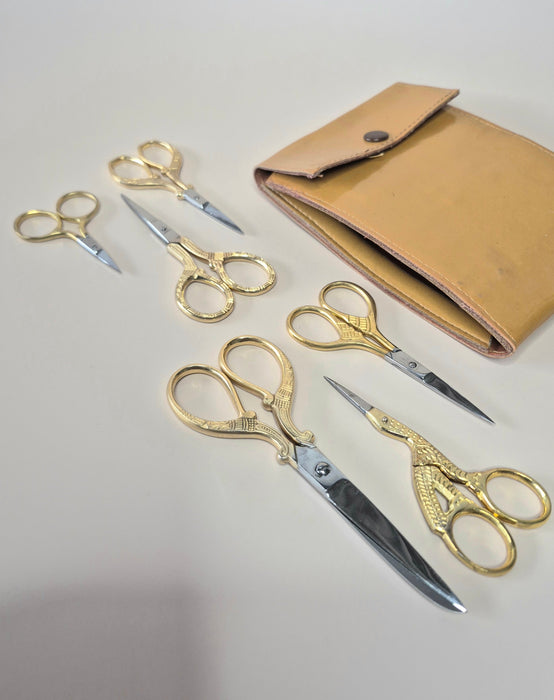 Gold needlepoint scissors gift set of 6
