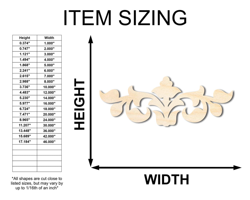 Unfinished Wood Deco Border Silhouette - Craft - up to 46" DIY