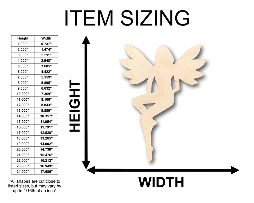 Unfinished Wood Fairy Shape - Craft - up to 46" DIY