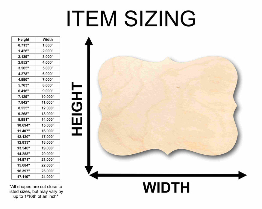 Unfinished Wood Fancy Award Craft Plaque Silhouette - Craft- up to 46" DIY