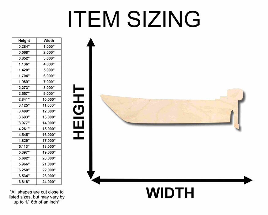 Unfinished Wood Fishing Boat Silhouette - Craft- up to 46" DIY