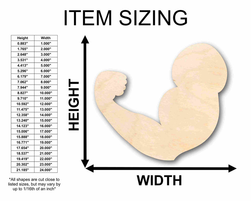 Unfinished Wood Flexing Arm Silhouette - Craft- up to 46" DIY