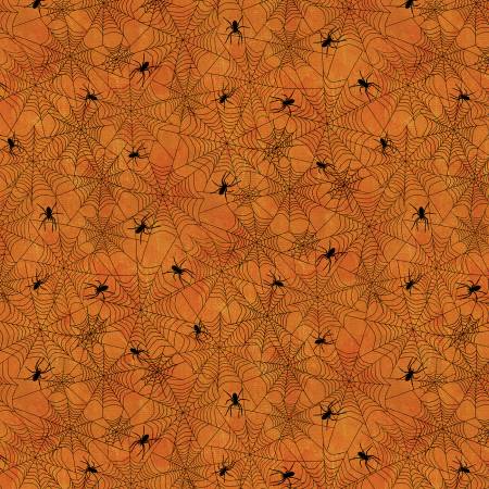 WL Frightful Night 20509 899 Orange Halloween Spiderwebs