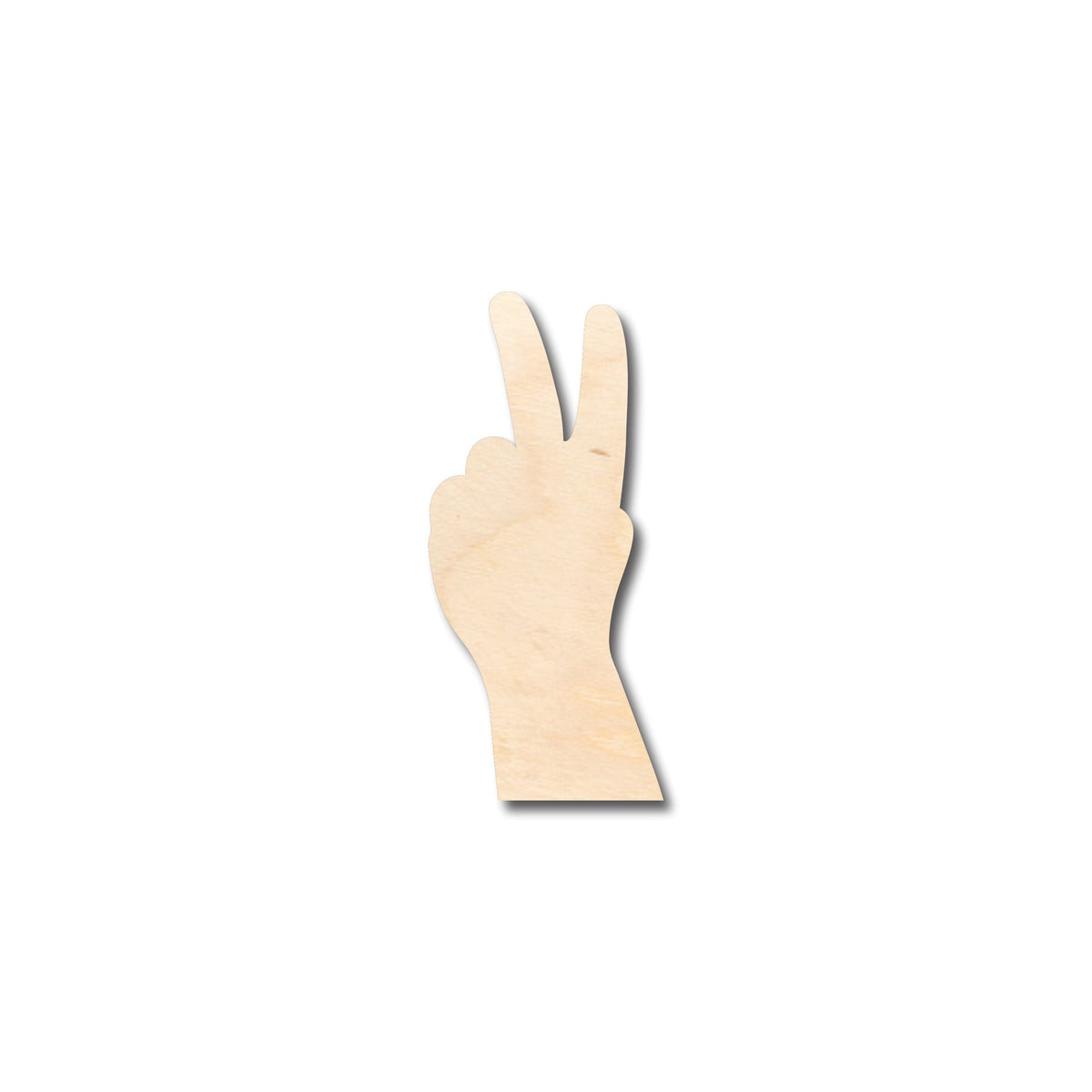Unfinished Wood Hand Peace Symbol Shape - Craft - up to 46