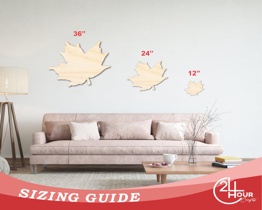 Unfinished Wood Maple Leaf Shape - Craft - up to 46" DIY