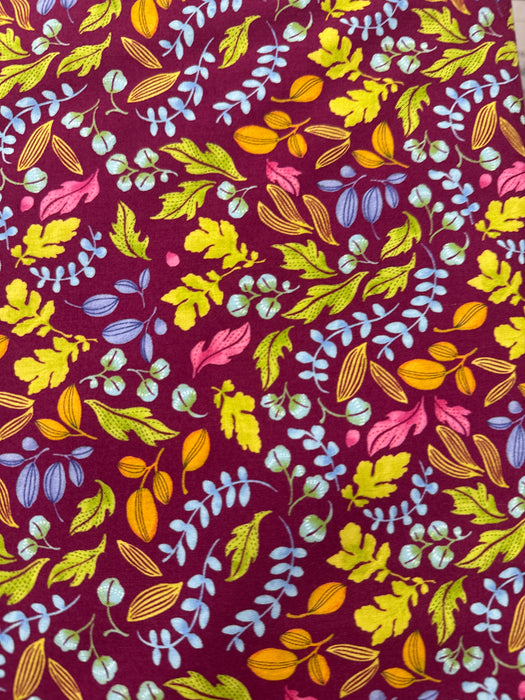 MO Wild Blossoms Magenta Leaf Toss