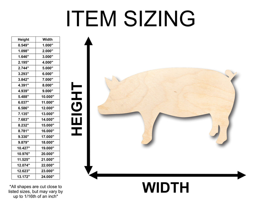 Unfinished Wood Pig Piglet Farm Animal Shape - Craft - up to 46" DIY