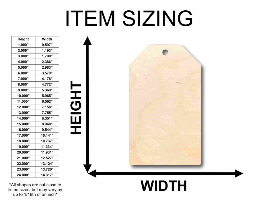 Unfinished Wood Price Tag Product Tag Silhouette - Craft- up to 46" DIY