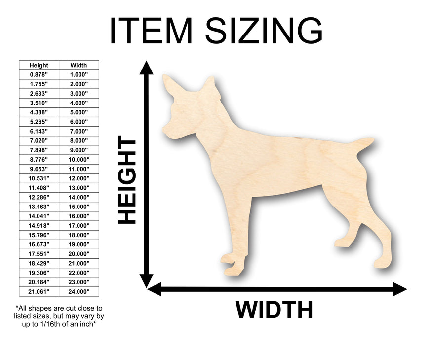 Unfinished Wood Rat Terrier Small Dog Shape - Craft - up to 46" DIY