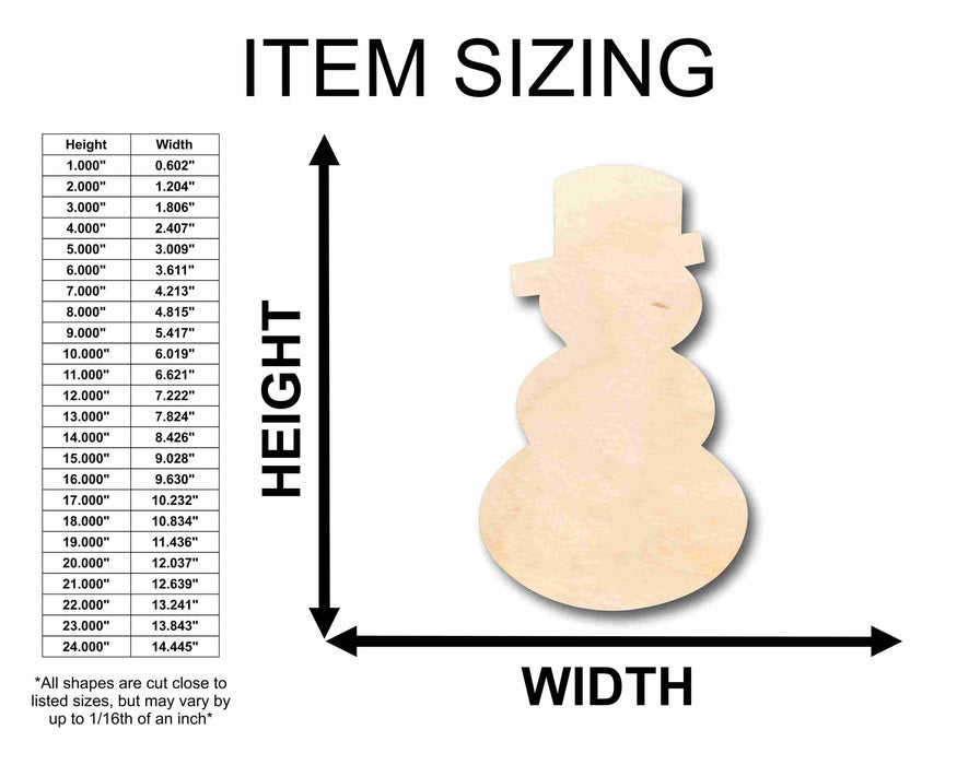 Unfinished Wood Snowman Silhouette - Craft- up to 46" DIY