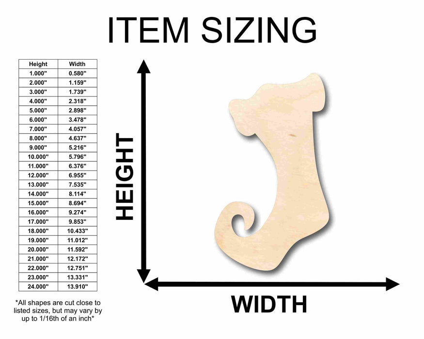 Unfinished Wood Whimsical Christmas Stocking Silhouette - Craft- up to 46" DIY