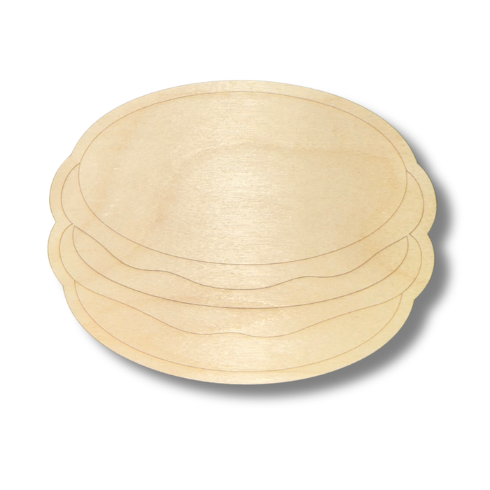 Unfinished Wood Etched Macaron Shape | Paint By Line Crafts | up to 30" DIY