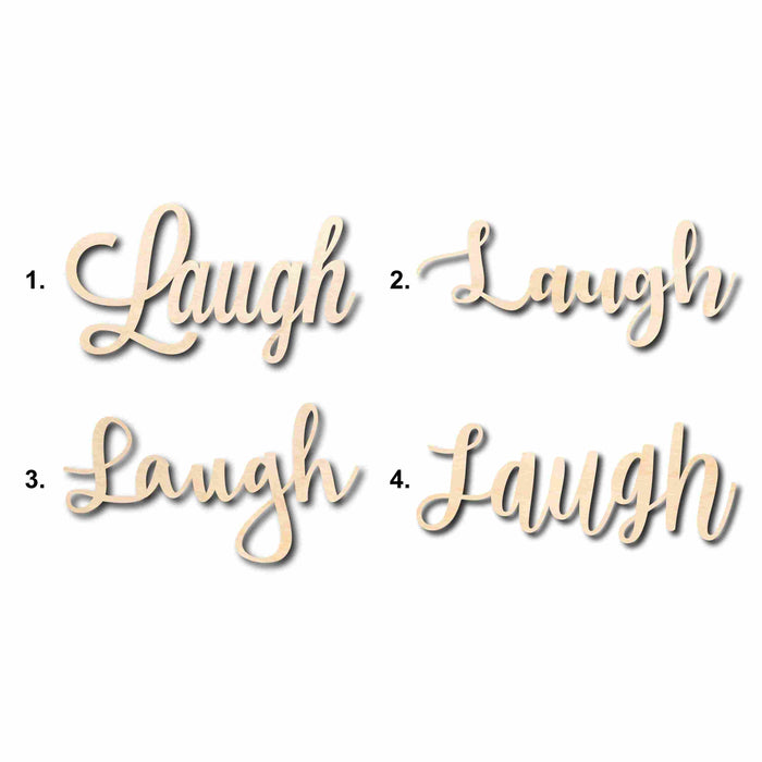 Laugh Sign Unfinished Wood Cutout Home Decor DIY