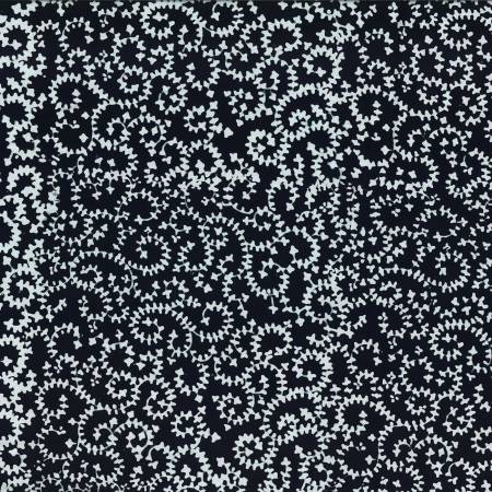 WL Black/White Diagonal Vine Batik