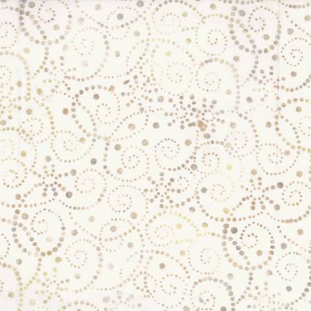 WL Ivory Pointilist Scroll Batik