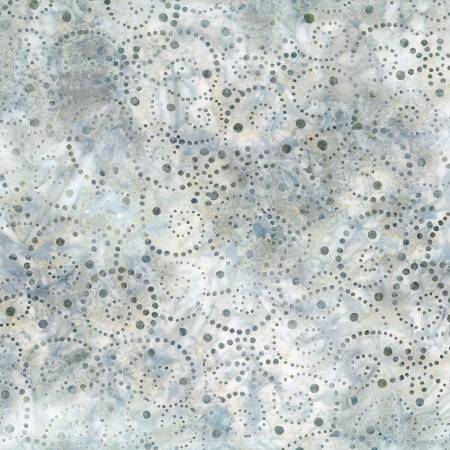 WL Light Blue Pointiist Scroll Batik