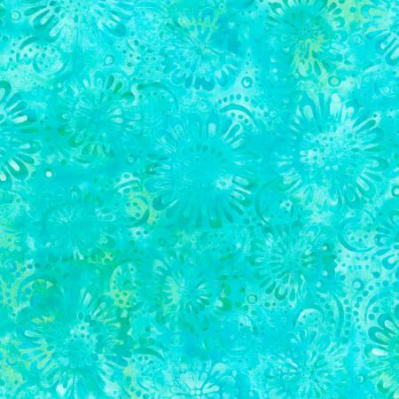 WL Aqua Daisies Allover Batik