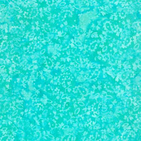 WL Cream/Aqua Mini Paisley Batik