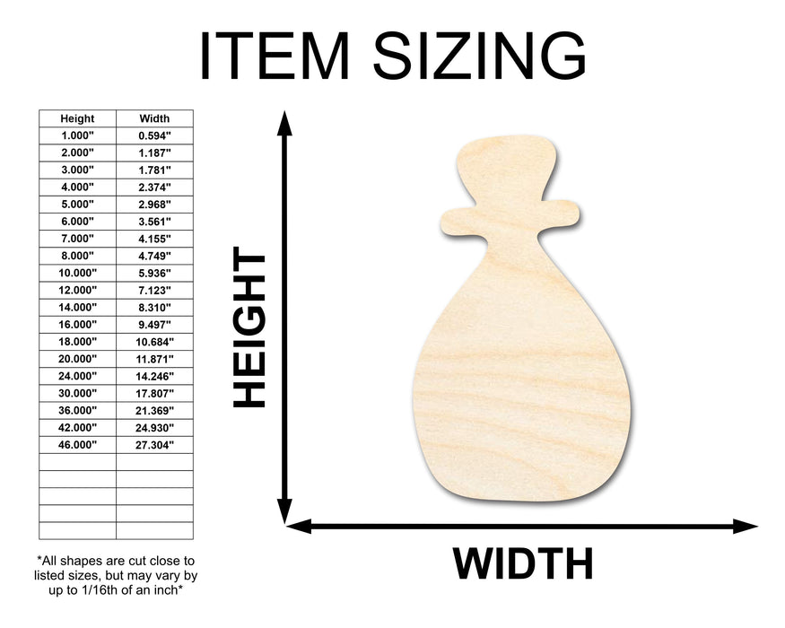 Unfinished Wood Apothecary Potion Bottle Shape - Craft - up to 46"