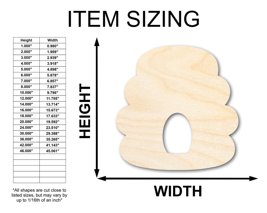 Unfinished Wood Beehive Shape - Craft - up to 46"