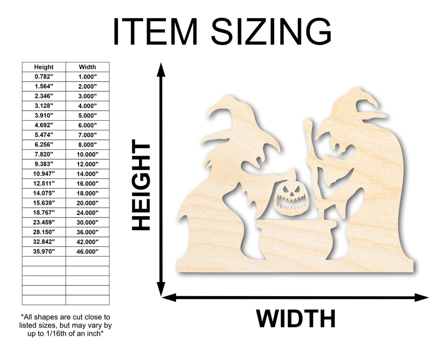 Unfinished Wood Witches Brewing Scene Shape - Craft - up to 46"