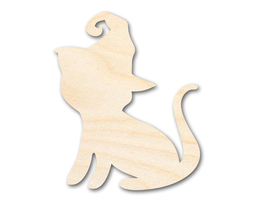 Unfinished Wood Witch Cat Shape - Craft - up to 46"