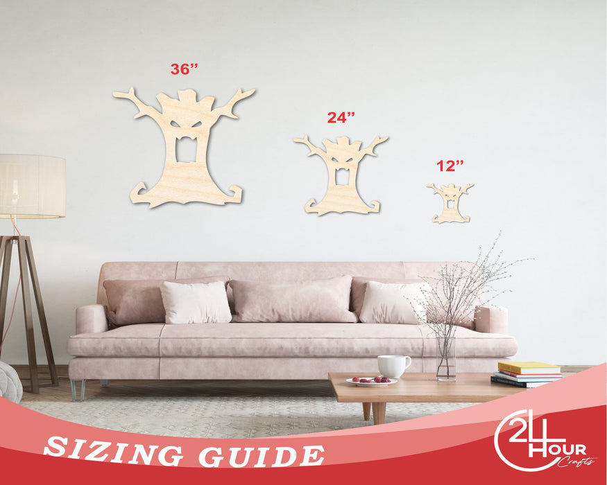 Unfinished Wood Scary Tree Shape - Craft - up to 46"
