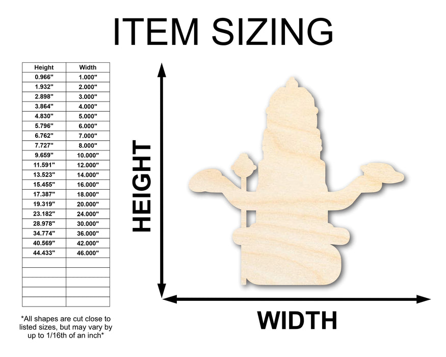 Unfinished Wood Vishnu Shape - Craft - up to 46"