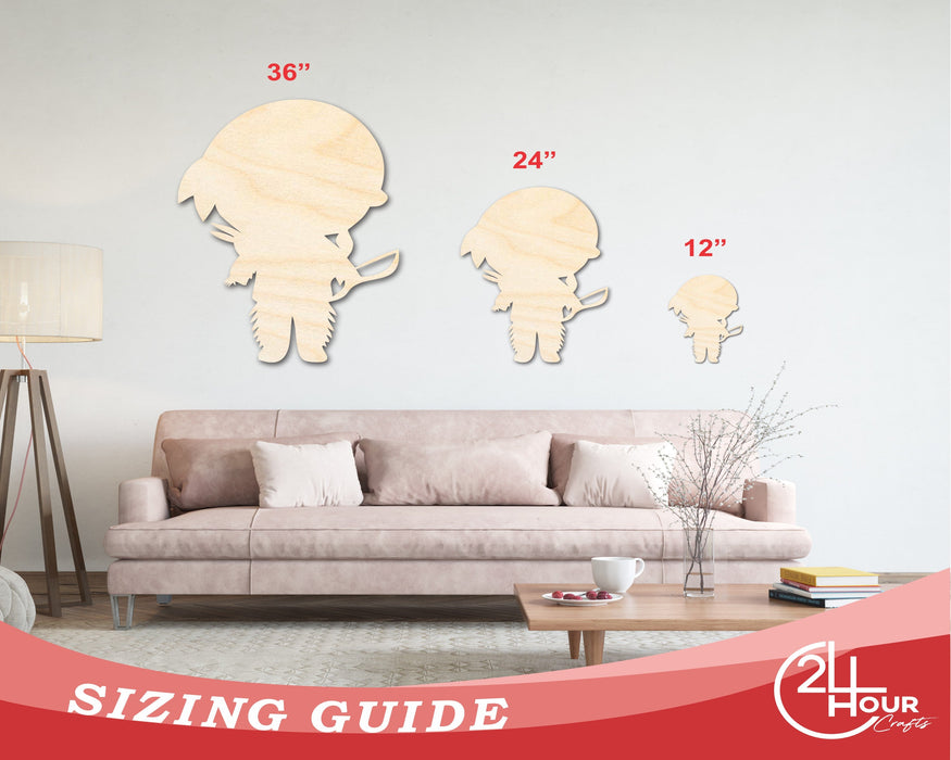 Unfinished Wood Native Boy Shape | Craft Cutout | up to 46" DIY