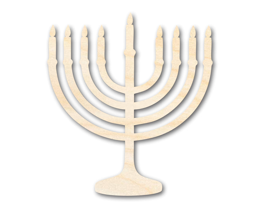 Unfinished Wood Menorah Shape | Craft Cutout | up to 46" DIY