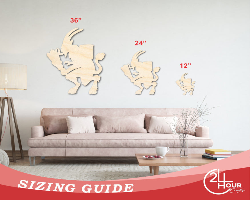 Unfinished Krampus Shape | Craft Cutout | up to 46" DIY