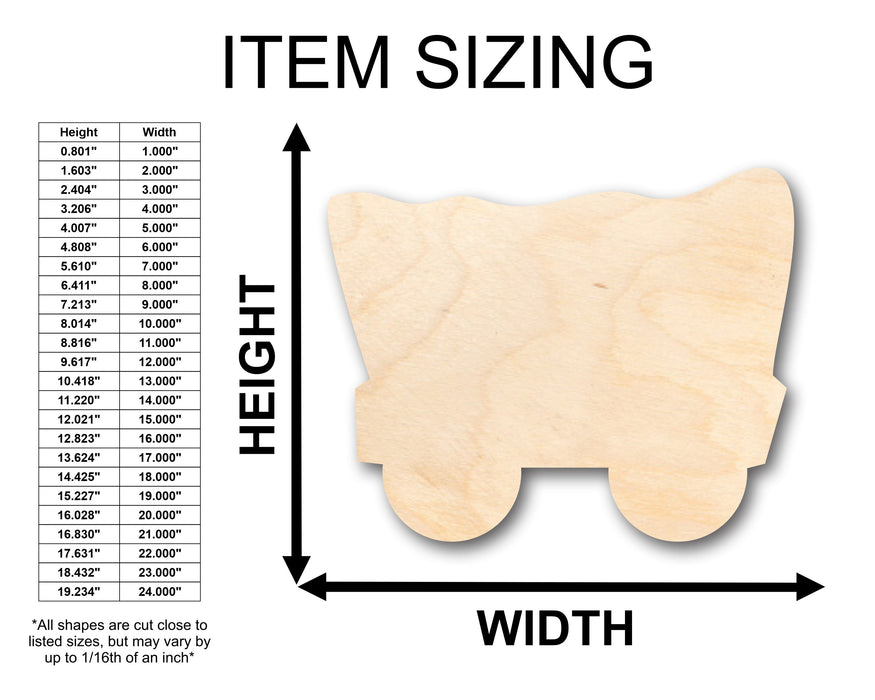 Unfinished Wood Covered Wagon Shape - Craft - up to 46" DIY