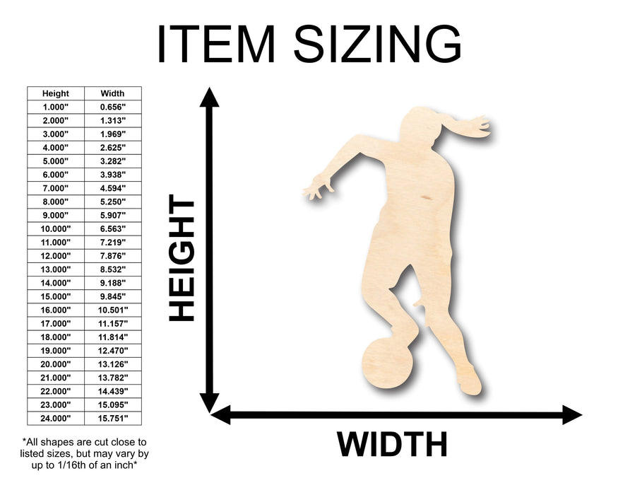 Unfinished Wood Girl Soccer Shape - Craft - up to 46" DIY