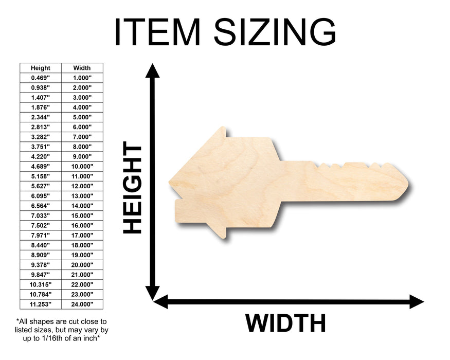 Unfinished Wood House Key Realtor Shape - Craft - up to 46" DIY