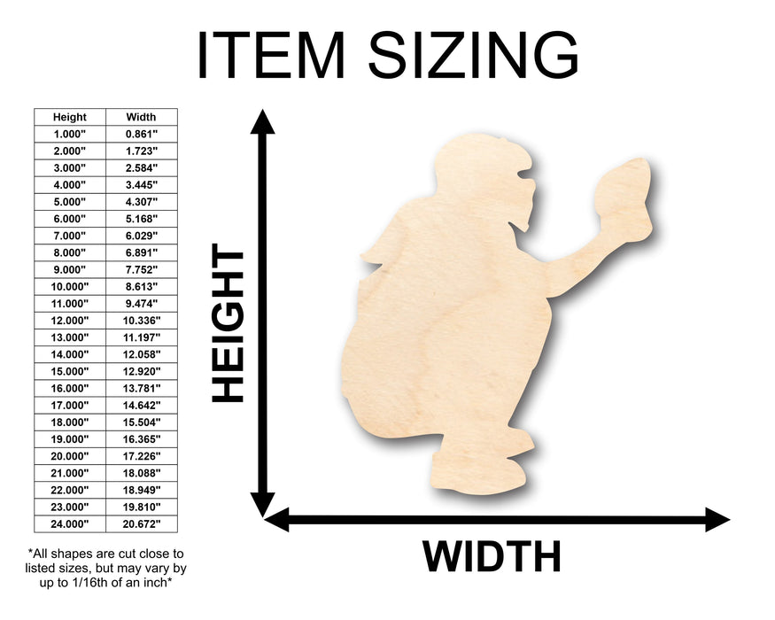 Unfinished Wood Softball Catcher Shape - Craft - up to 46" DIY