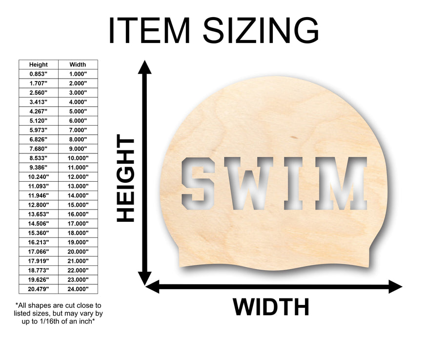 Unfinished Wood Swim Cap Shape - Craft - up to 46" DIY
