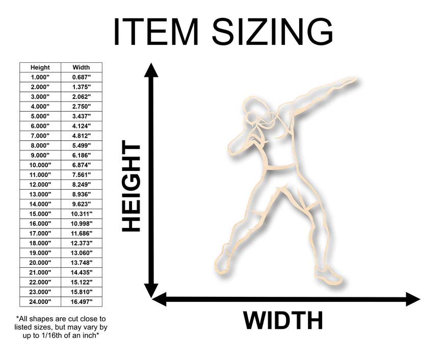 Unfinished Wood Track Thrower Shot Put Shape - Craft - up to 46" DIY