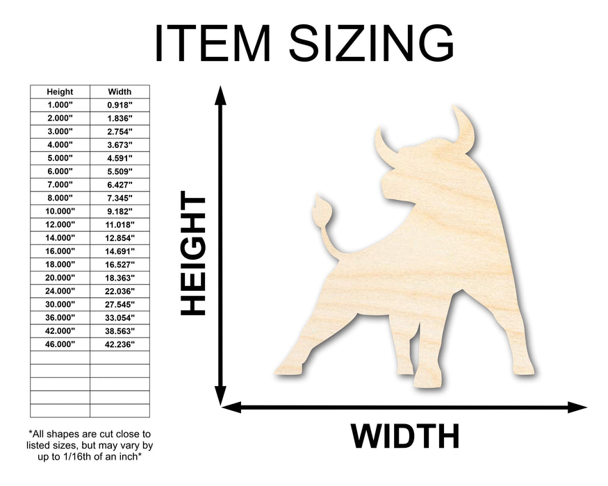 Unfinished Wood Taurus Bull Shape - Zodiac Craft - up to 46"