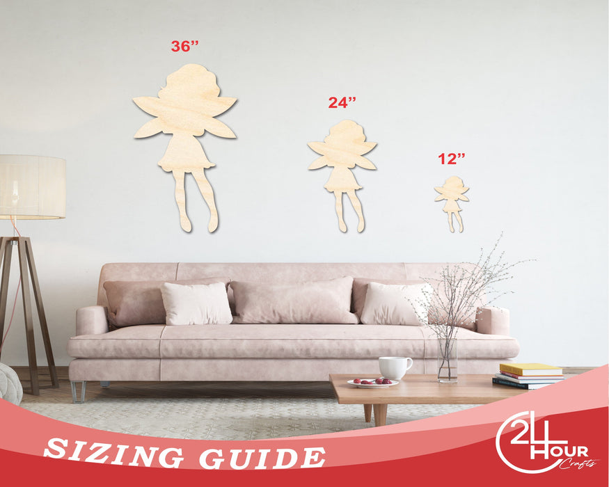 Unfinished Wood Fairy Shape | Craft Cutout | up to 46" DIY