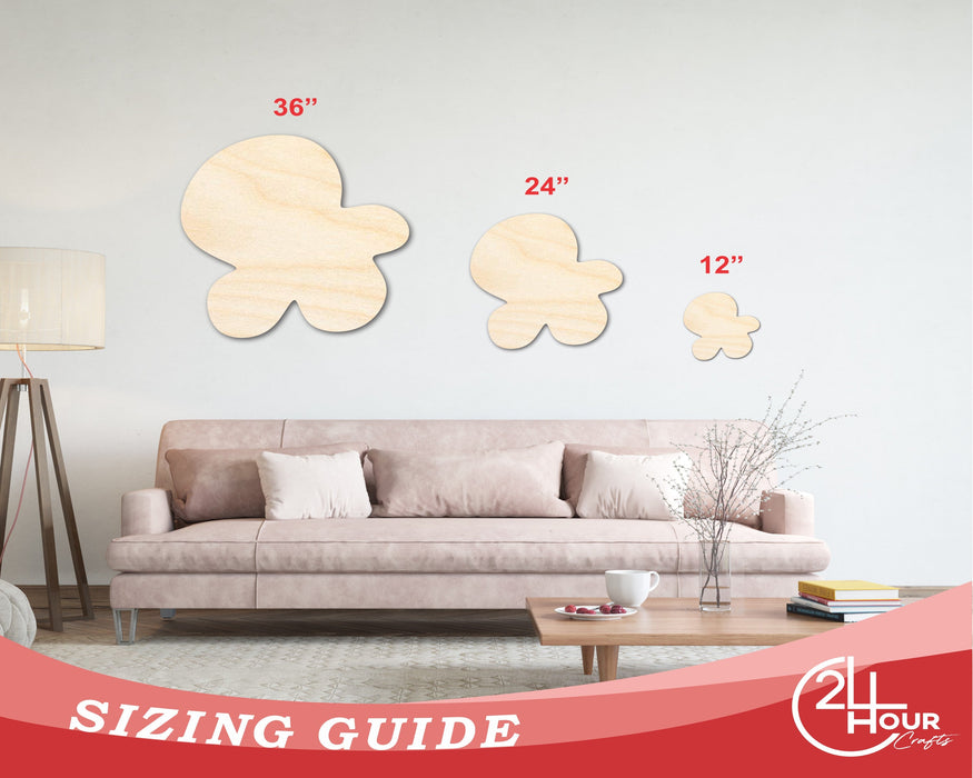 Unfinished Wood Popcorn Kernal Shape | Craft Cutout | up to 46" DIY