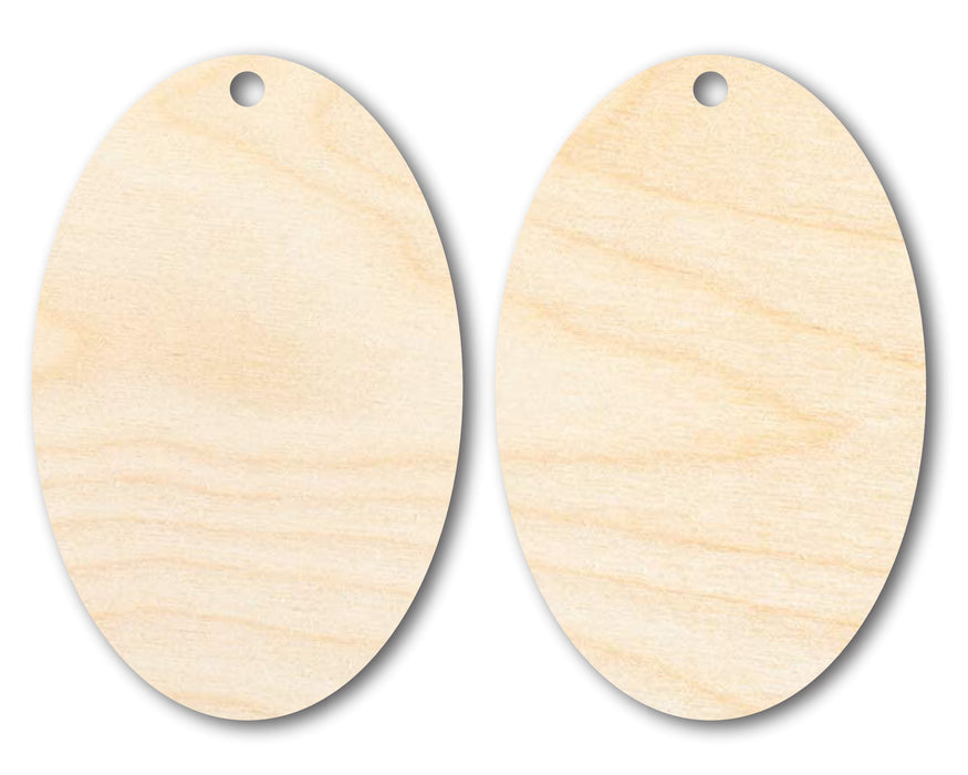 Unfinished Wood Oval Earring Blank Pair - DIY Jewelry Craft - Available in 1" to 3"