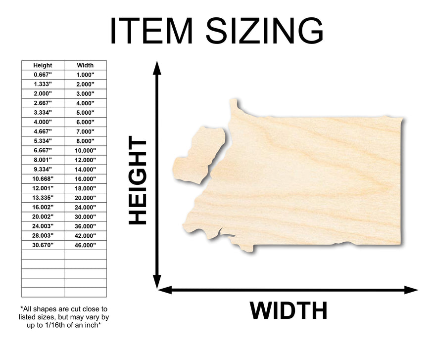 Unfinished Wood Equatorial Guinea Country Shape - Central African Craft - up to 46" DIY
